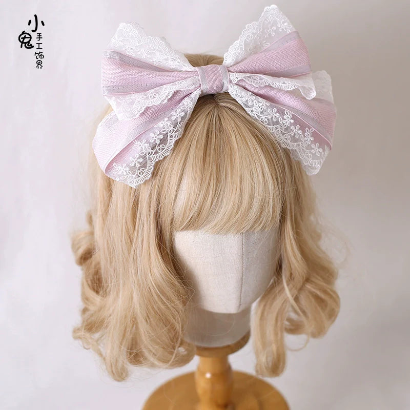 Sweet Lolita Handmade Christmas Pink Headdress - image 14