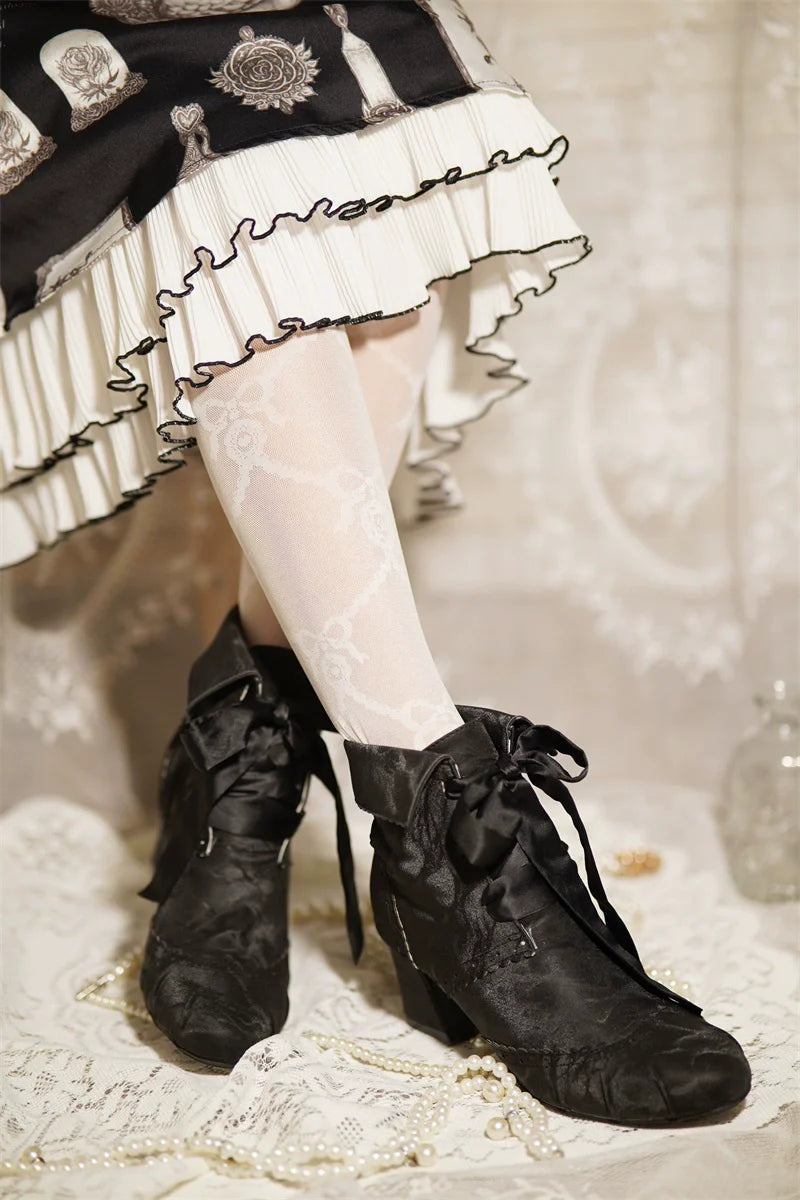 Lady Incognita - Retro Lolita Ankle Boots, Size Zipper - image 13