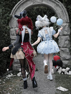 Gothic Lolita Jacquard Dress with Pointed Tail Hem and Accessories - image 4