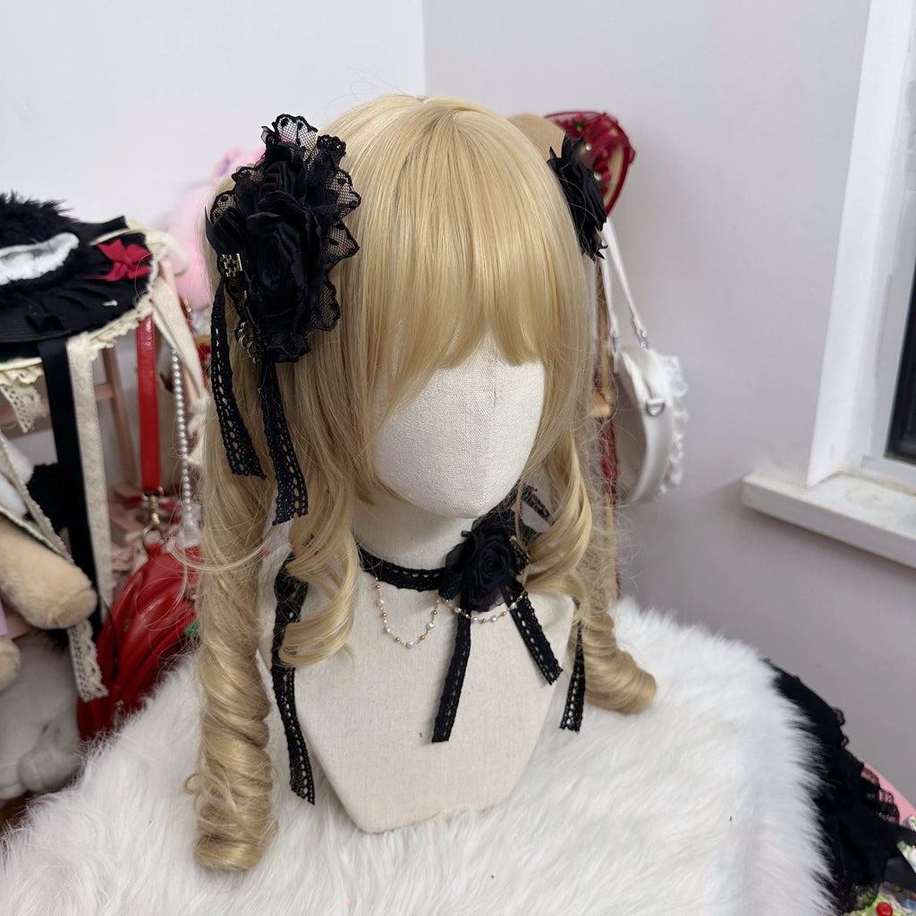 Elegant Lolita Rose Choker Handmade Headdress Set Multicolors - image 19