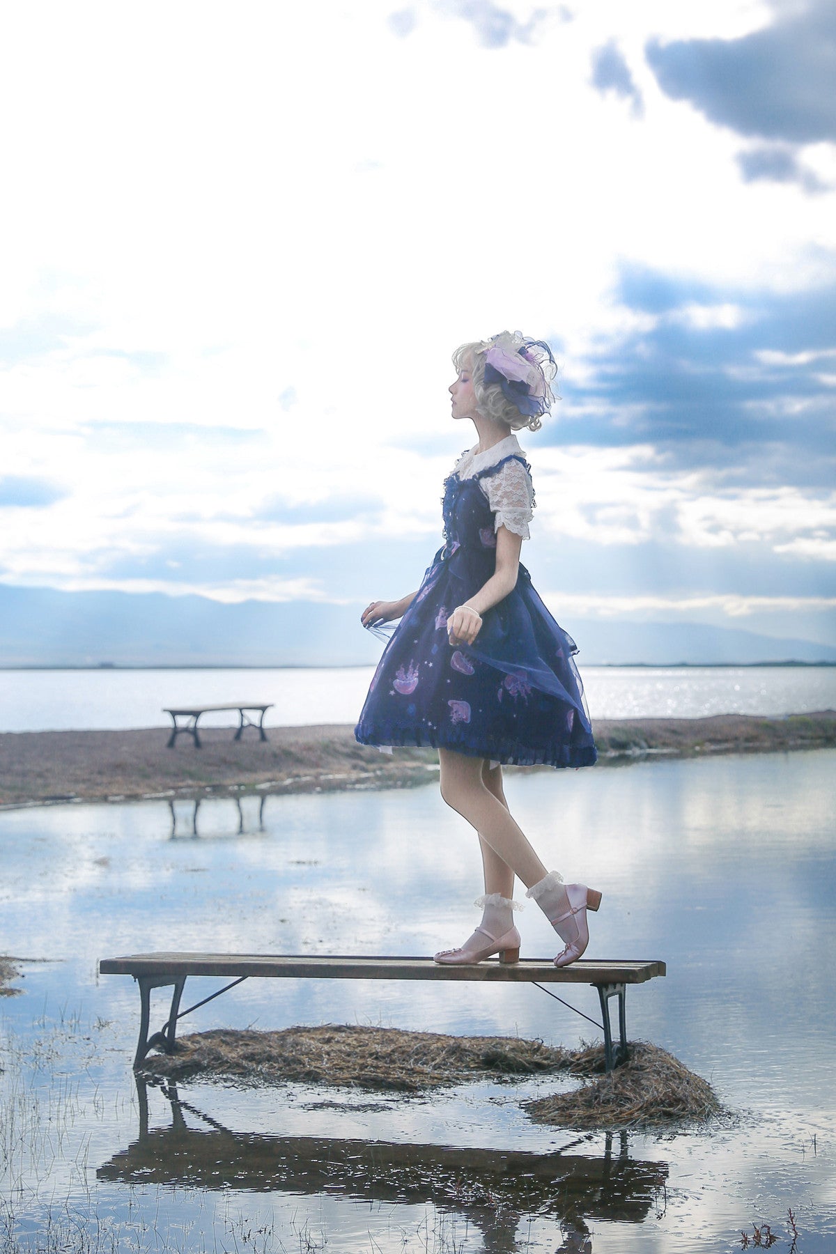 Jellyfish Meteor - Chiffon Fairy Jellyfish Printed Lolita JSK - image 5