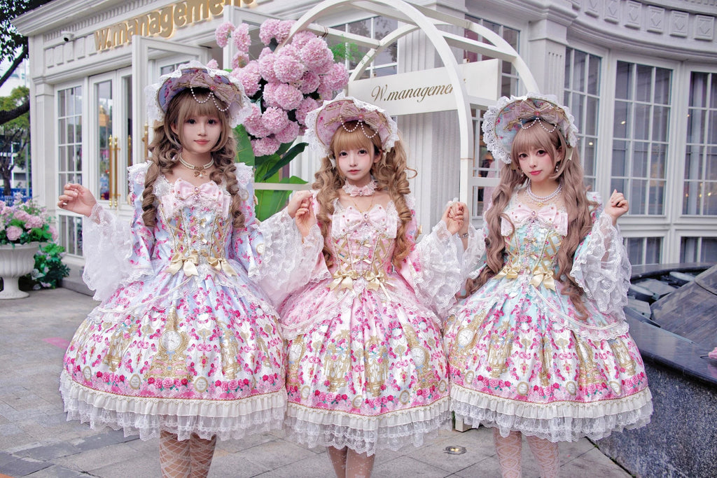 Rose Garden Prelude - Sweet Lolita OP Dress, Floral Printed - image 17