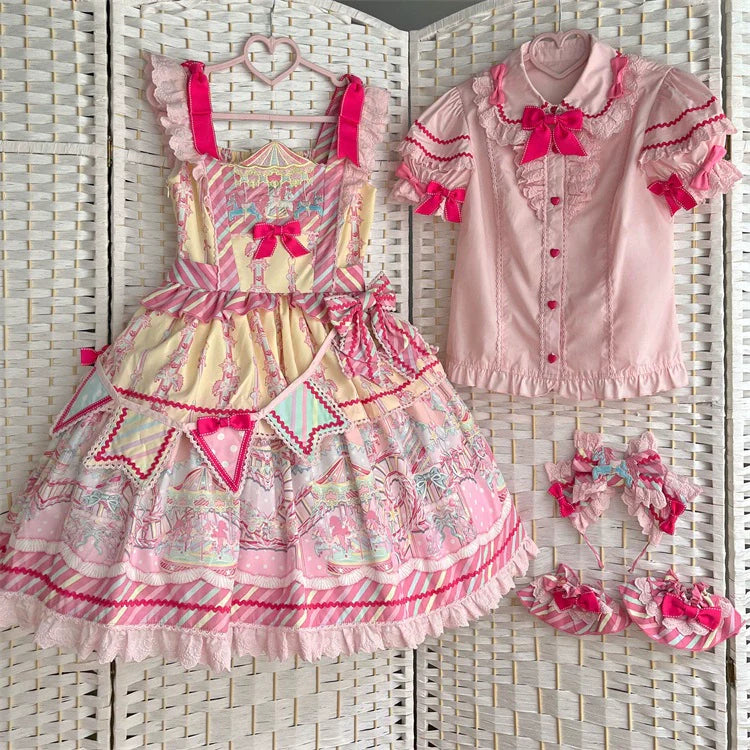 Candy Park Sweet Lolita Print Jumper Dress and Accessories - image 18