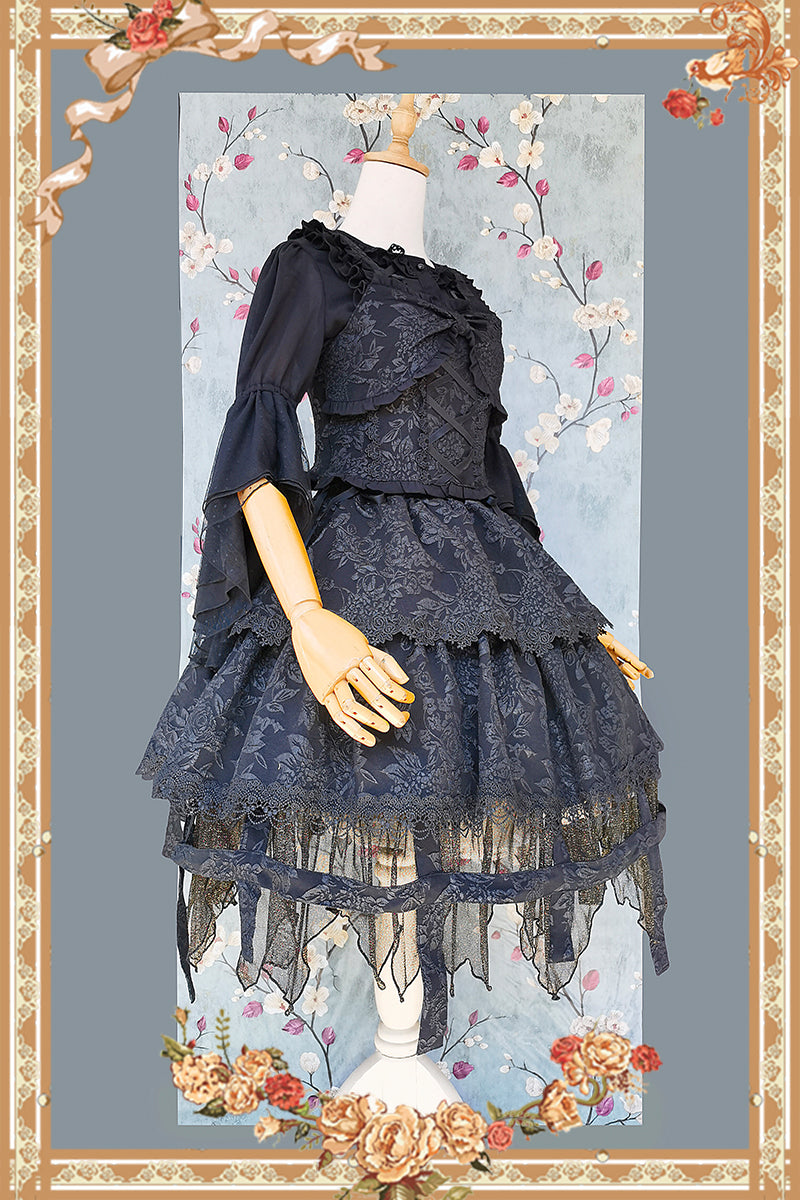 Witch's Apprentice - Gothic Lolita Split Type Black Suit - image 17