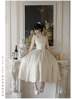 For Beloved - Classic Lolita Satin JSK Dress Set, Fishbone Waist - image 33