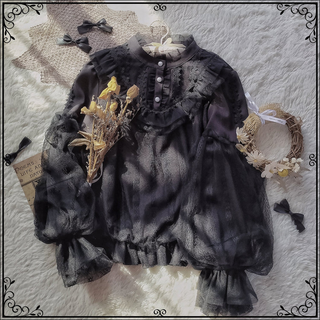 Alice's Cherry - Plus Size Lolita Shirt Chiffon Blouse - image 13