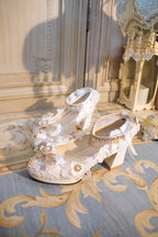 Wedding Lolita Floral Pointed Toe Heels - image 7