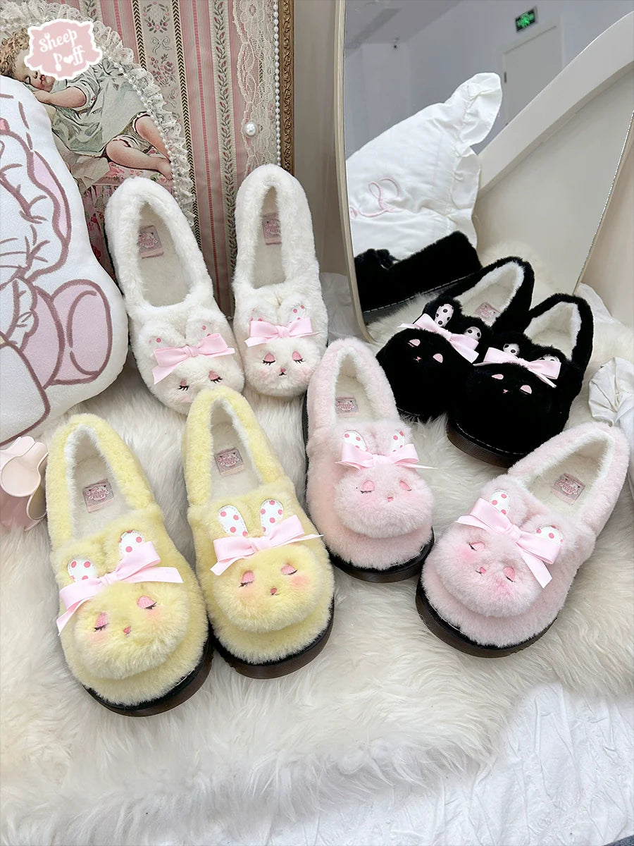 Rabbit Fur - Sweet Lolita Shoes Plush Rabbit Winter Lolita Shoes - image 1