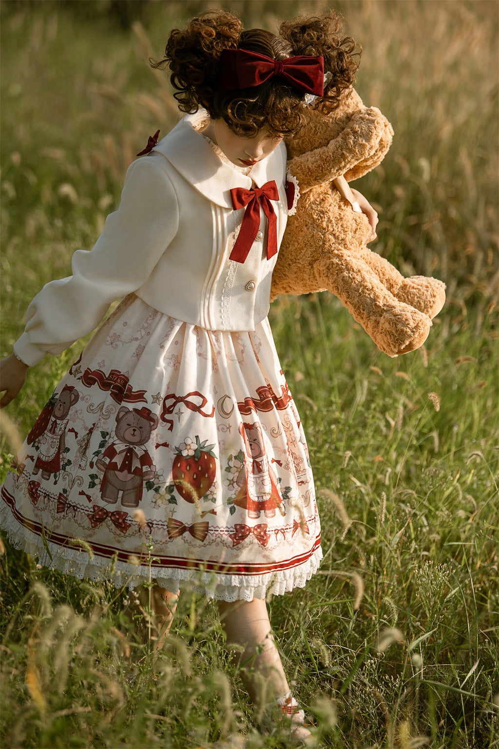 Christmas New Year Winter Lolita JSK Coat Set - image 8