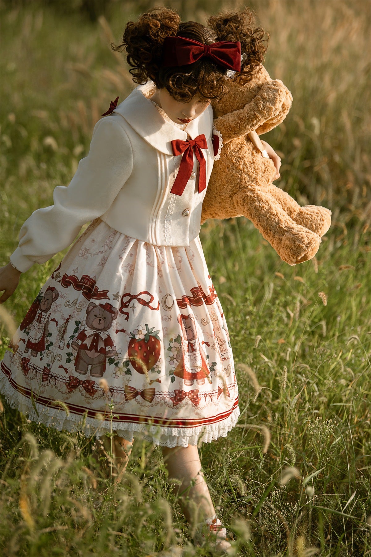 Christmas New Year Winter Lolita JSK Coat Set - image 8