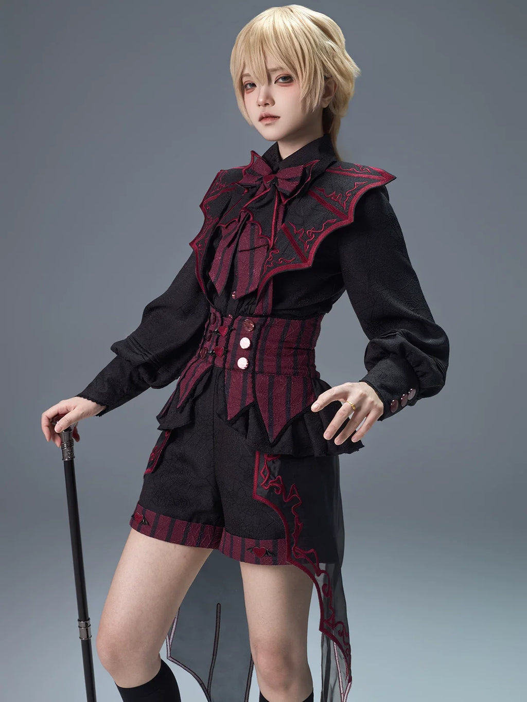 Devils Convention Gothic Ouji Blouse and Suspender Shorts Set - image 2