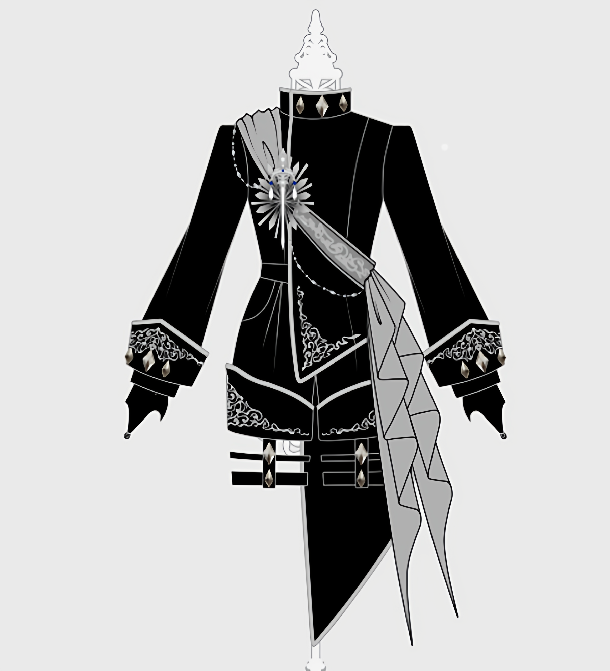 Oathbound Sword - Ouji Top, Shorts and High-Low Coat Collection - image 17