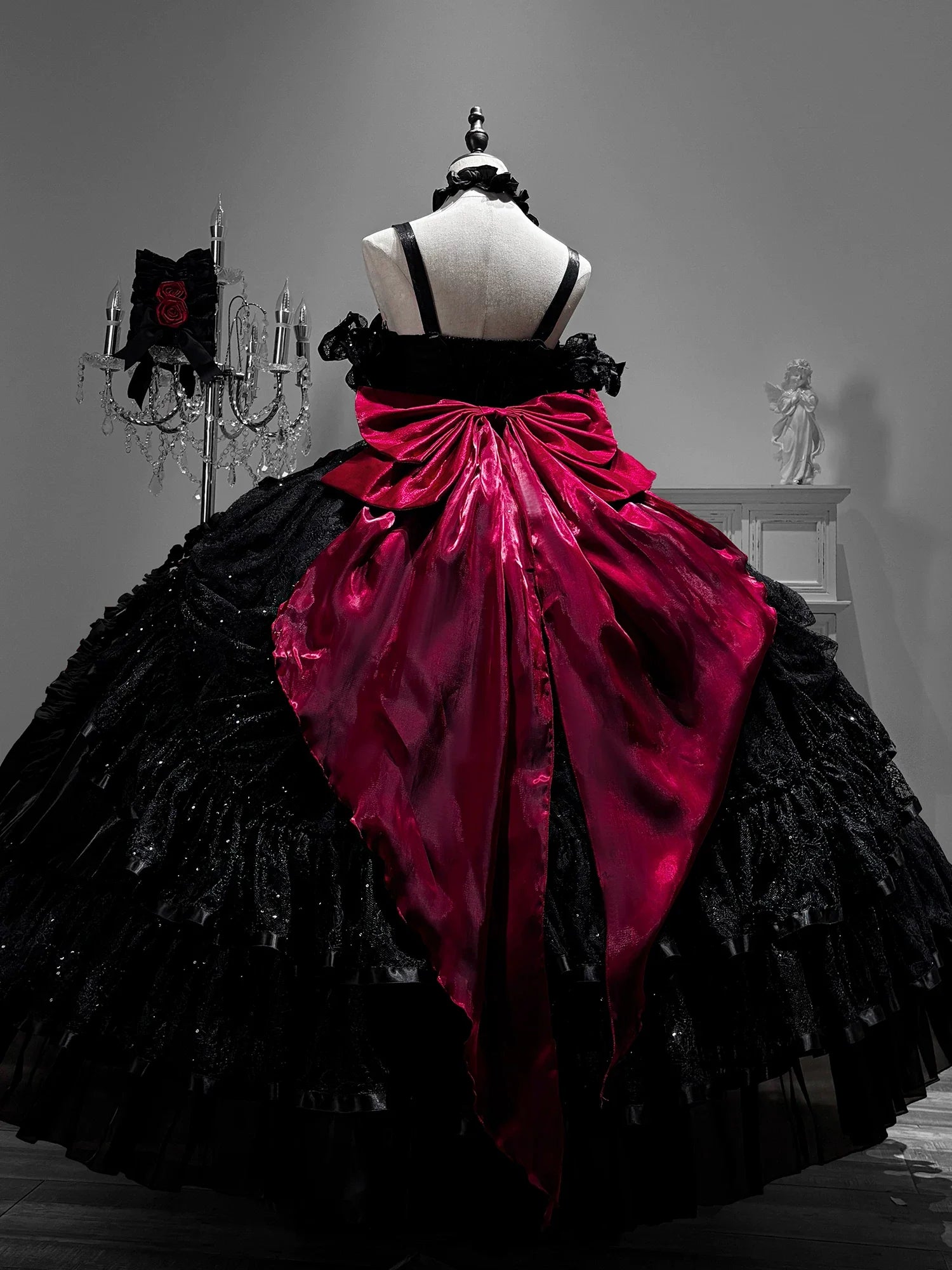 Gothic Lolita Wedding Corset JSK Dress, Lift-Up Hem - image 5