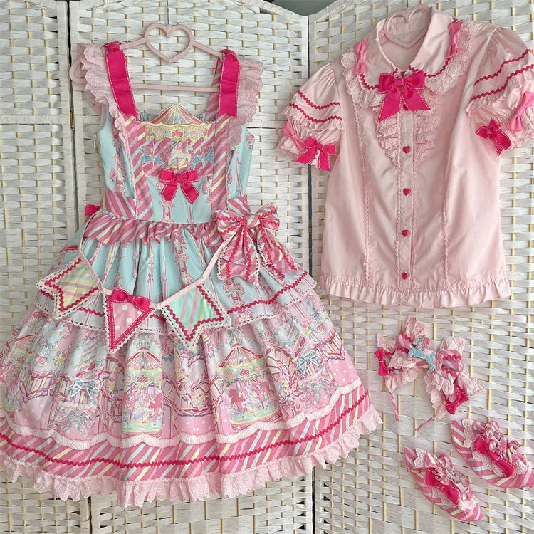Candy Park Sweet Lolita Print Jumper Dress and Accessories - image 17