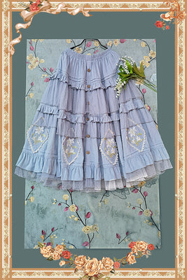 Melaleuca Lily - Embroidery Country Lolita Blouse and Skirt and Accessories - image 16