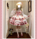 Girl's Secret - Pink Sweet Lolita JSK Dress with Lace and Bow Trailing - image 7