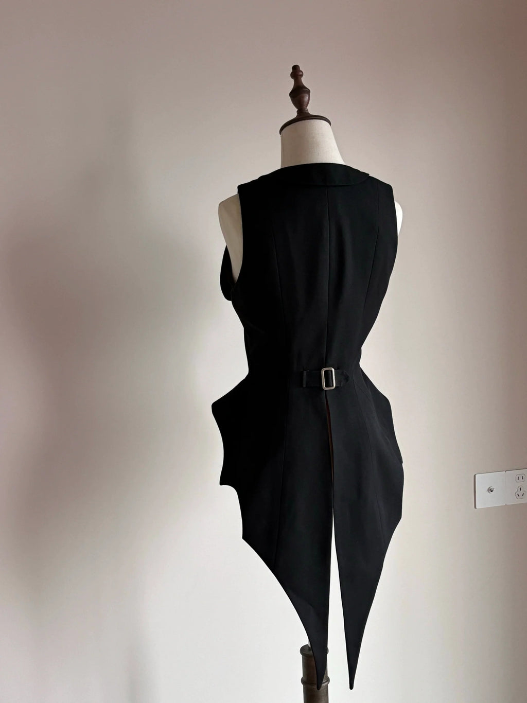 Final Nocturne - Black Gothic Lolita Vest, Bat-Wing Shape - image 12