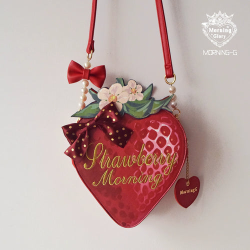 A Strawberry - Sweet Lolita Crossbody Bag Strawberry Printed Handbag - image 2