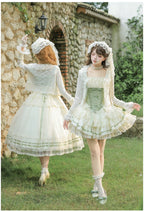 Unfailing - Classic Lolita Bow Jacquard Corset JSK Dress - image 5