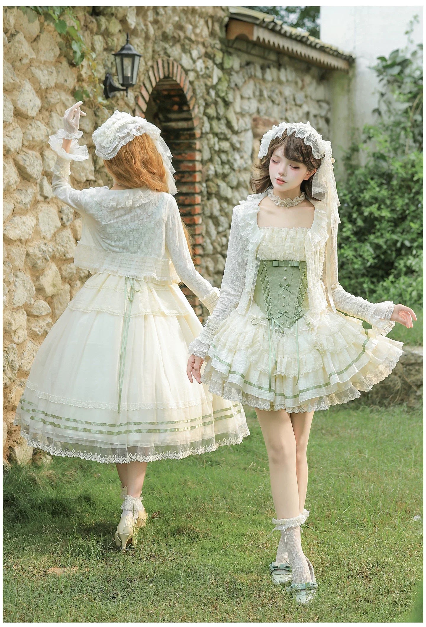 Unfailing - Classic Lolita Bow Jacquard Corset JSK Dress - image 5
