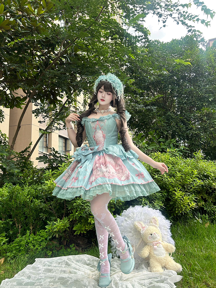 Floating Koi Land - Satin Classic Lolita Platform Shoes with Transparent Heel - image 17