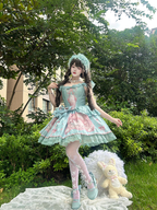 Floating Koi Land - Satin Classic Lolita Platform Shoes with Transparent Heel - image 17