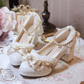 Handmade White Wedding Lolita Heel Shoes - image 1