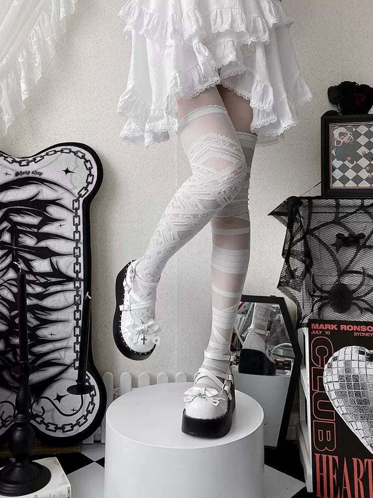 Devil Cross - Punk Lolita Shoes Cross High Platforms Shoes - image 1