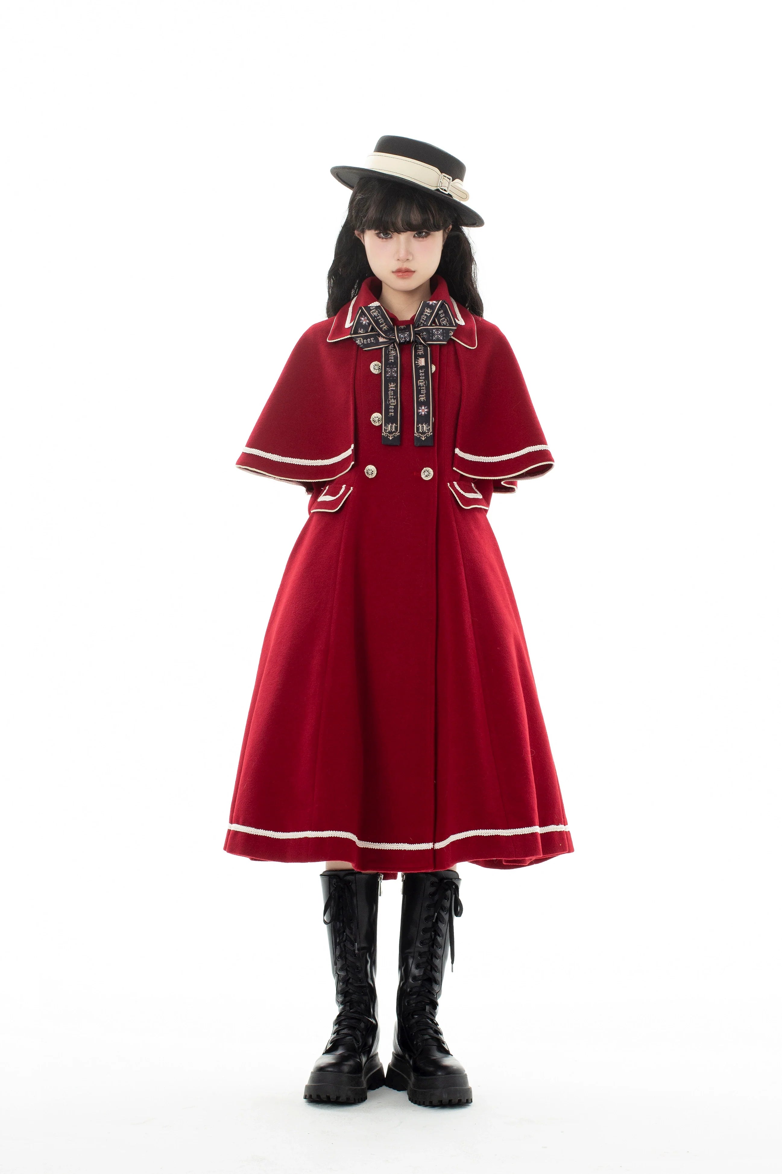 Galaxy Traveler - Classic School Lolita Overcoat with Detachable Cape and Bow - image 20