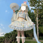 Laurel - Kawaii Han Lolita Jumper Dress Rabbit Print and Accessories - image 6