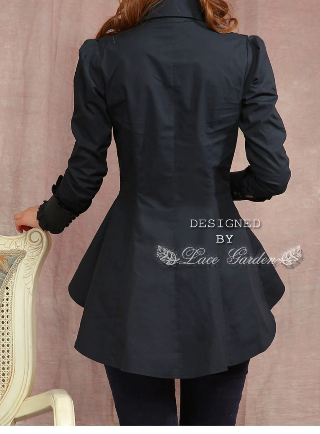 Gothic Tailed-Hem Blouse and Multi-Layer Lolita Skirt Set - image 16