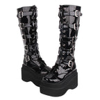 J-fashion Punk Lolita Classic Black High Boots - image 2