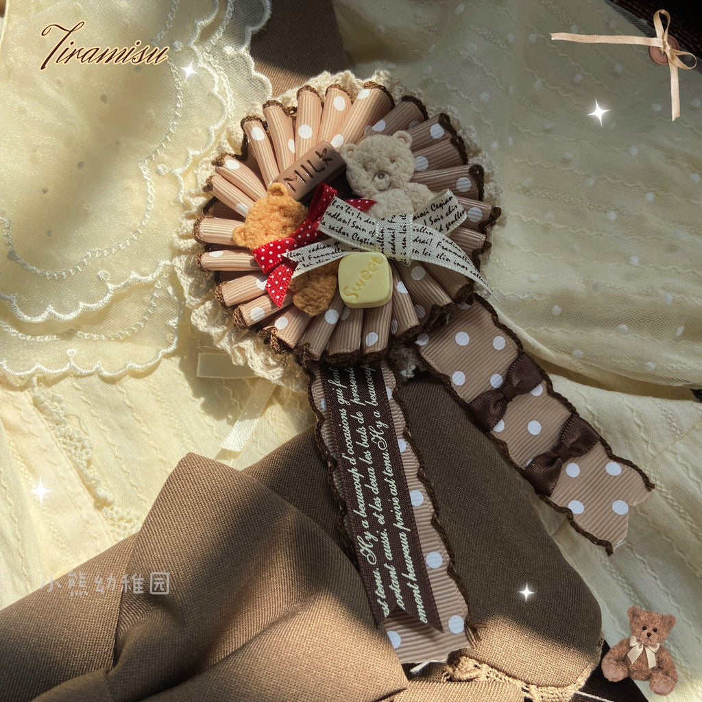 Augustina - Kawaii Lolita Chocolate Paired Brooch and Hair Clip - image 4