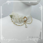 Elegant Lolita Rose Gemstone Pearl Necklace - image 7