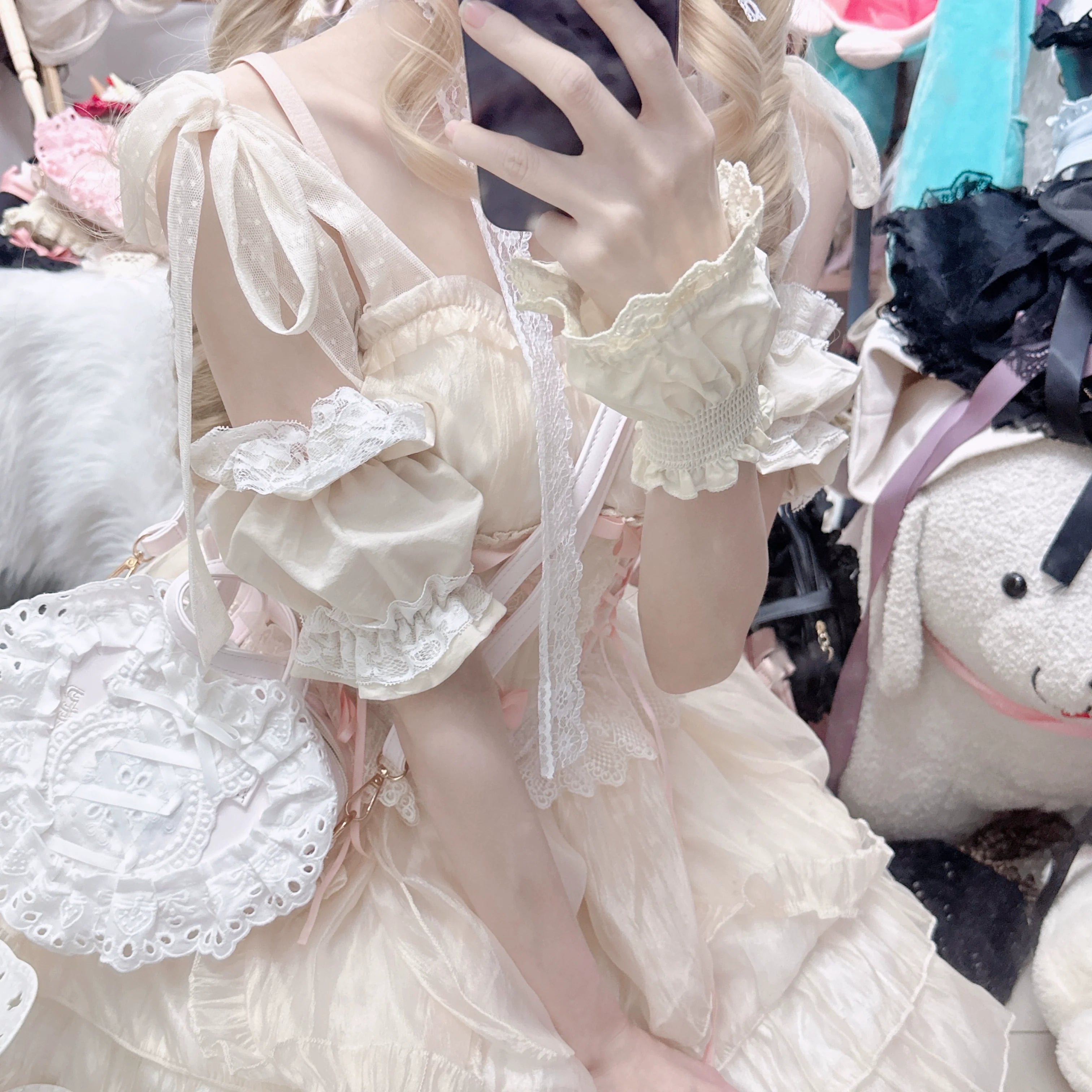 Sweet Lolita Bag Heart-shaped Lace Bag Multicolors - image 29