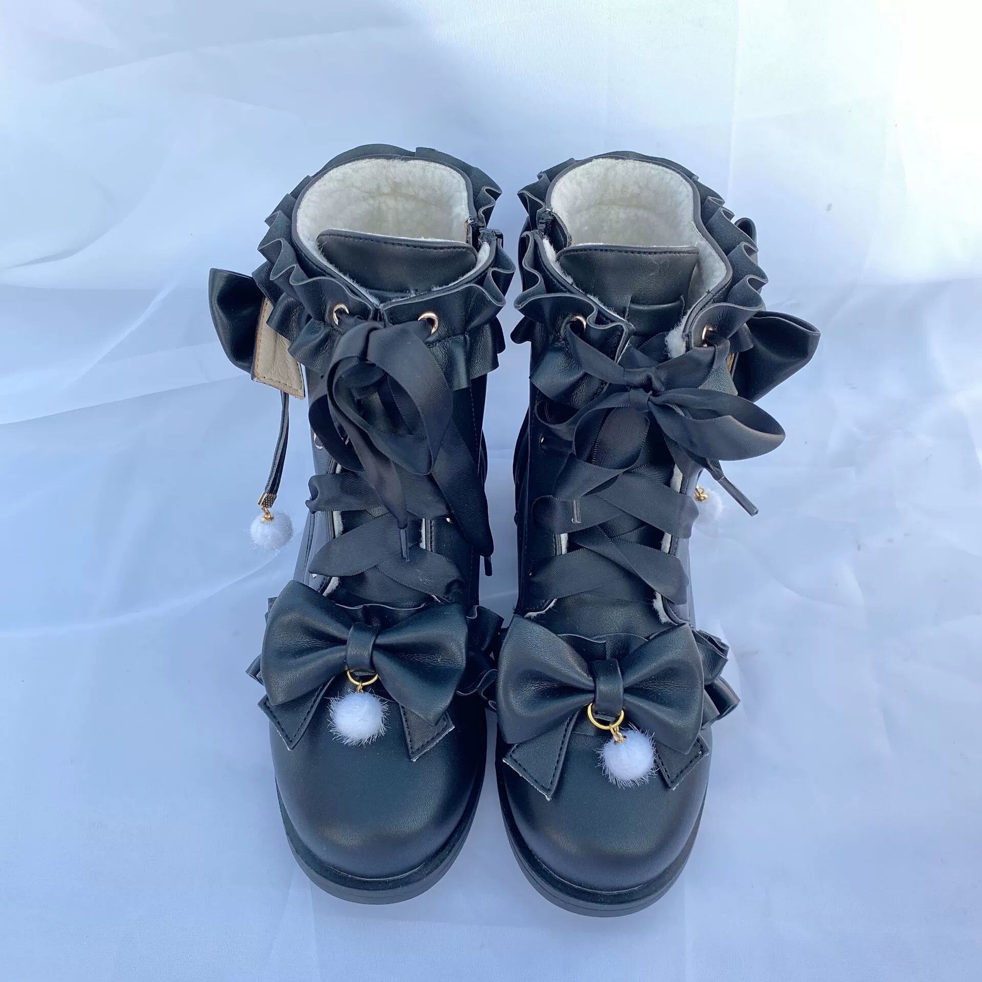 Enthusiastic Ideation - Elegant Lolita Shoes Fleeced Short Martin Boots - image 36