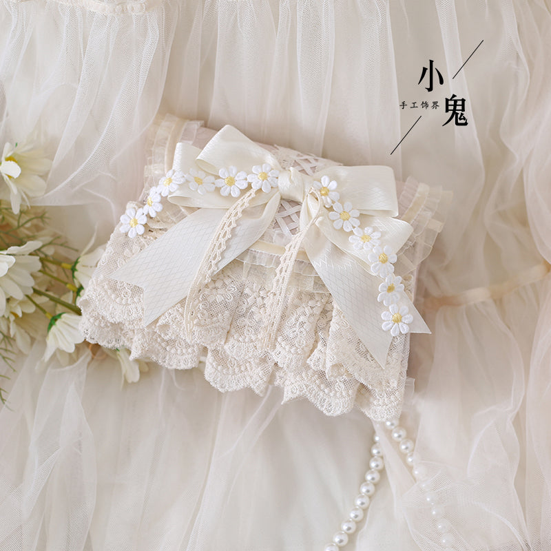 Elegant Lolita Bag Daisy Pearl Chain Lace Handbag - image 8
