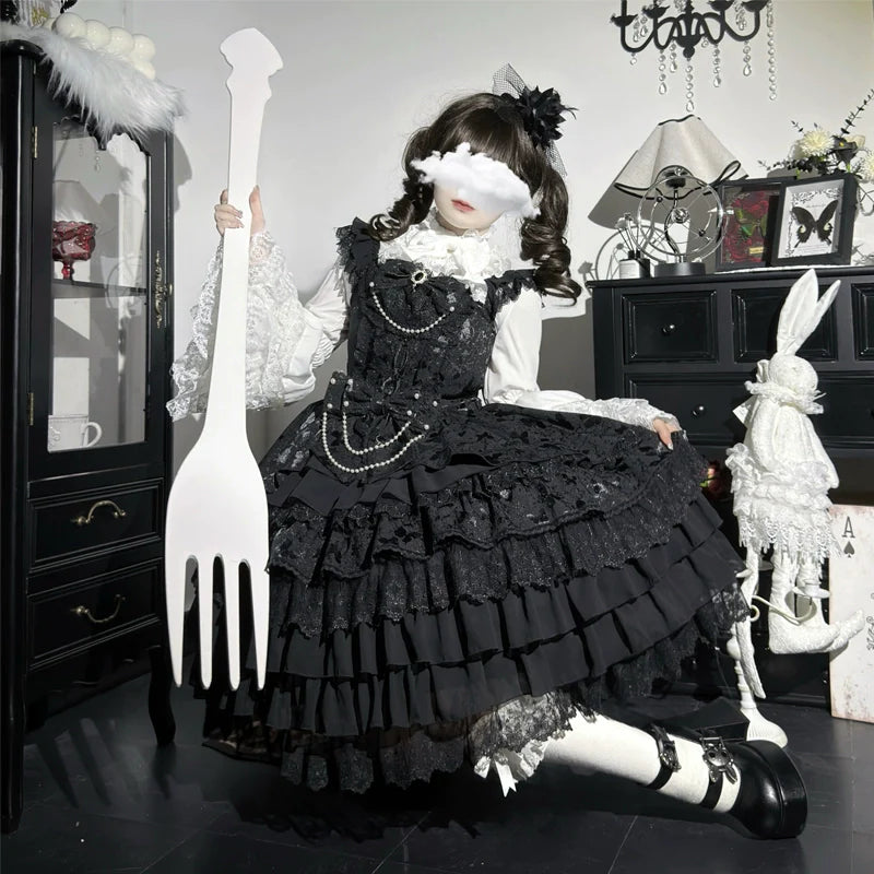 Love Feathered Bond - Wedding Sweet Lolita JSK Gorgeous Bridal Blouse - image 9