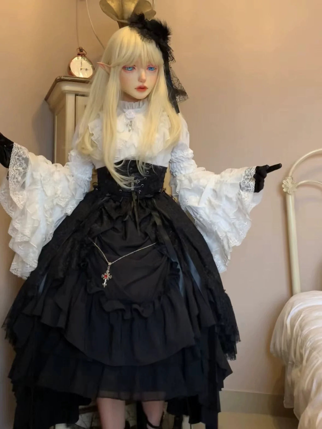 Eternal Taboo - Gothic Lolita Dress with Princess Sleeve Shirt - image 12