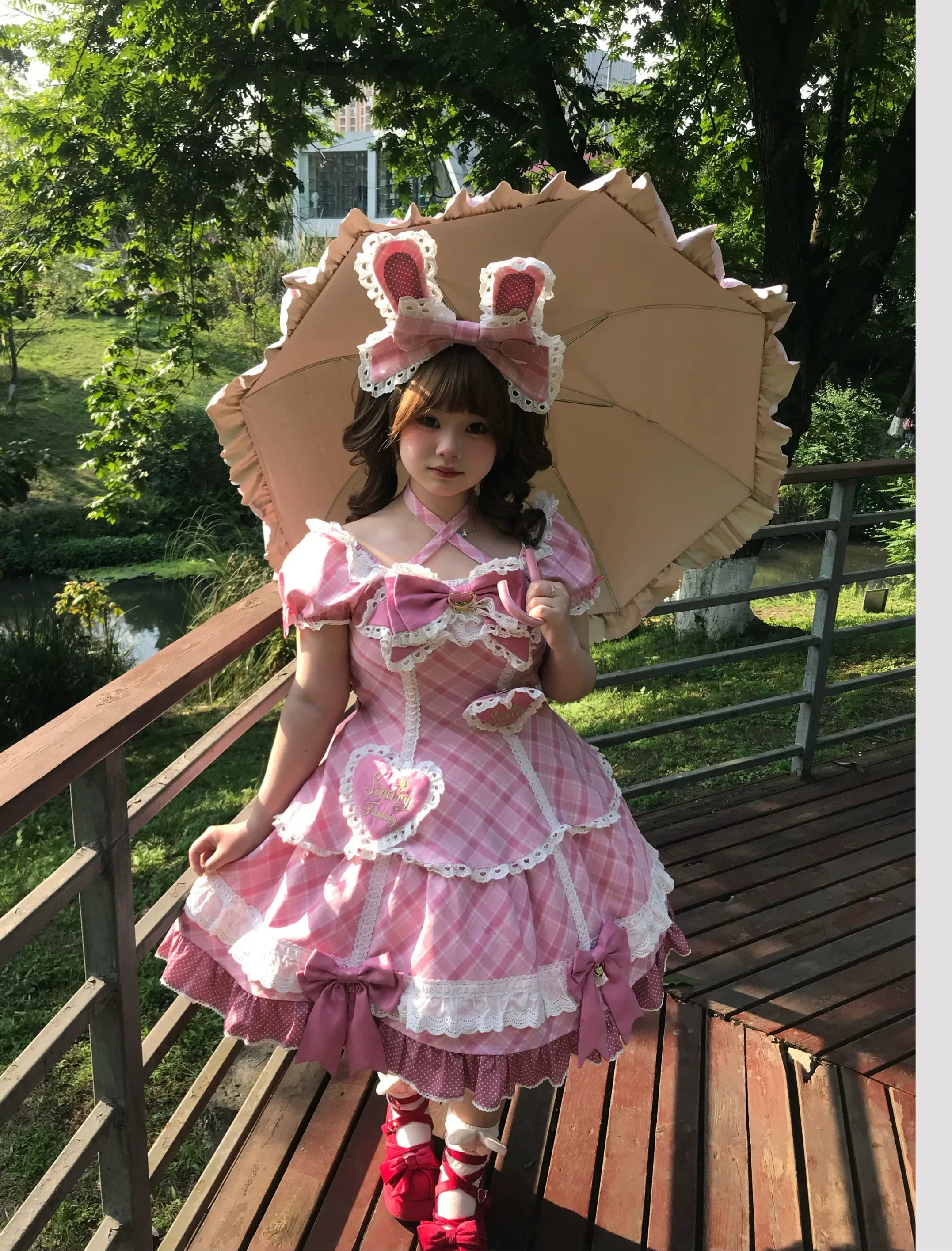 Shibuya Honey - Plus Size Sweet Lolita Plaid OP & JSK Dress - image 21