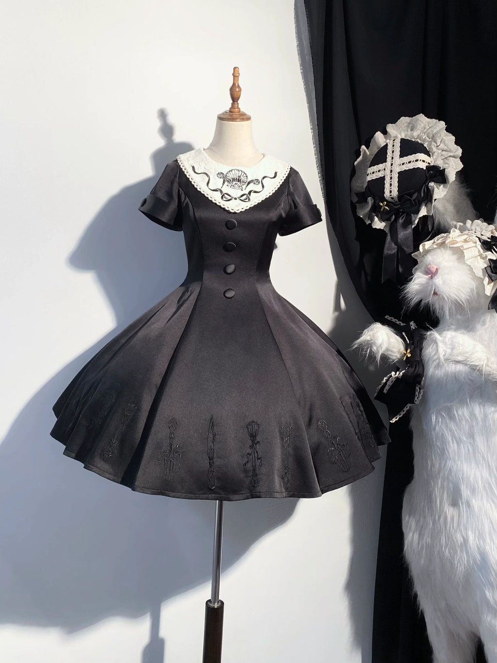 Silent Dinner - Gothic Cutlery Embroidery Lolita OP - image 4