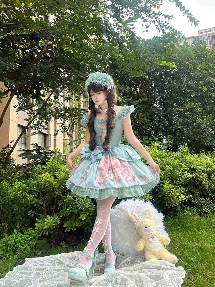 Floating Koi Land - Satin Classic Lolita Platform Shoes with Transparent Heel - image 18