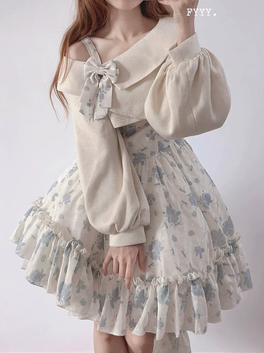 Twilight Rose - Sweet Lolita Dress Sweater and JSK - image 14