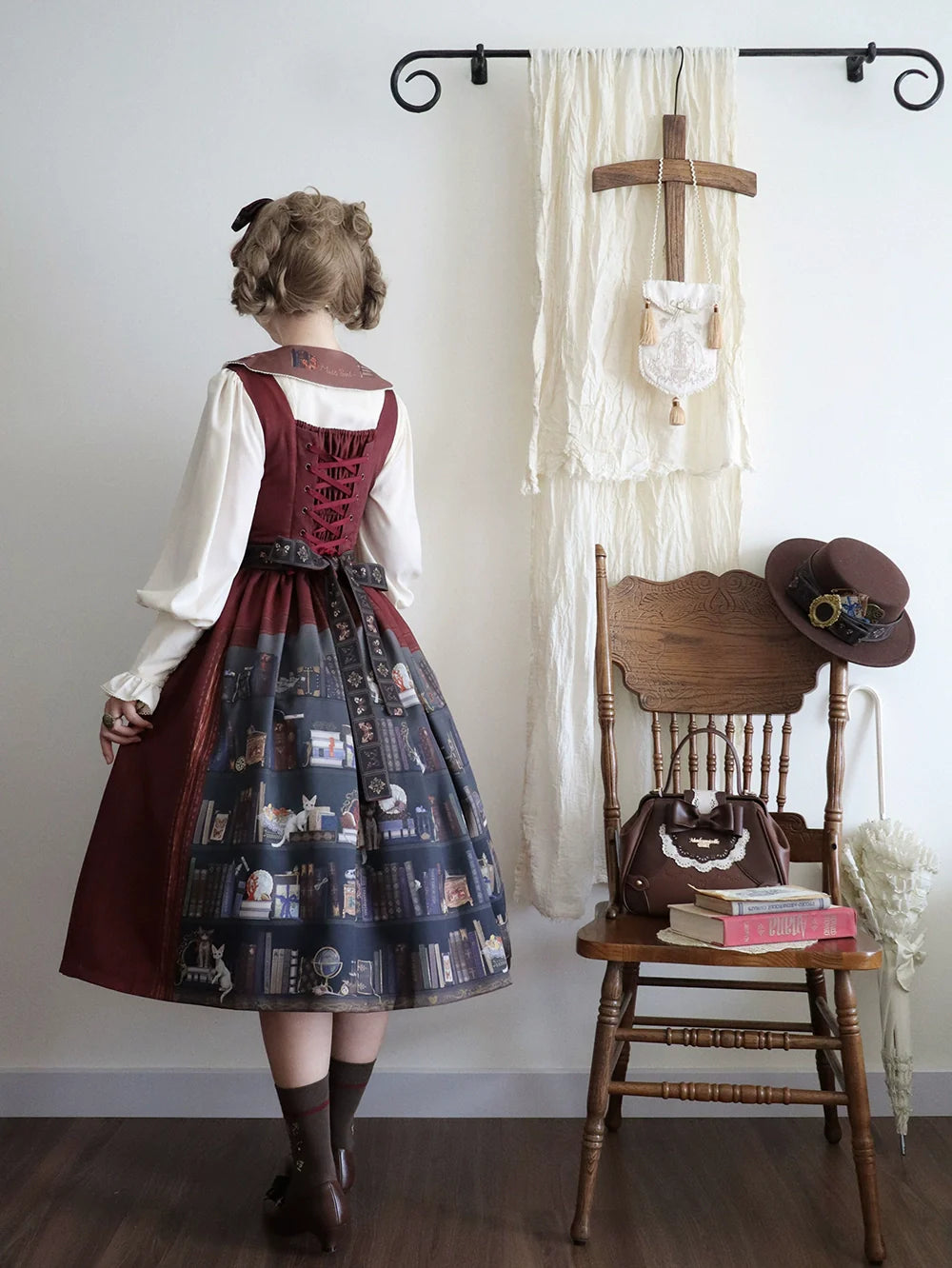 German Bookshelf - Classic Lolita Printed JSK Dress - image 33
