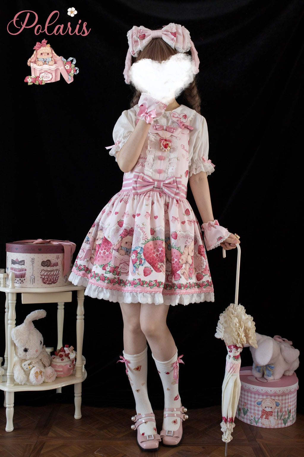 Rabbit Berry Gift Box - Sweet Lolita Salopette and Dress Set - image 24