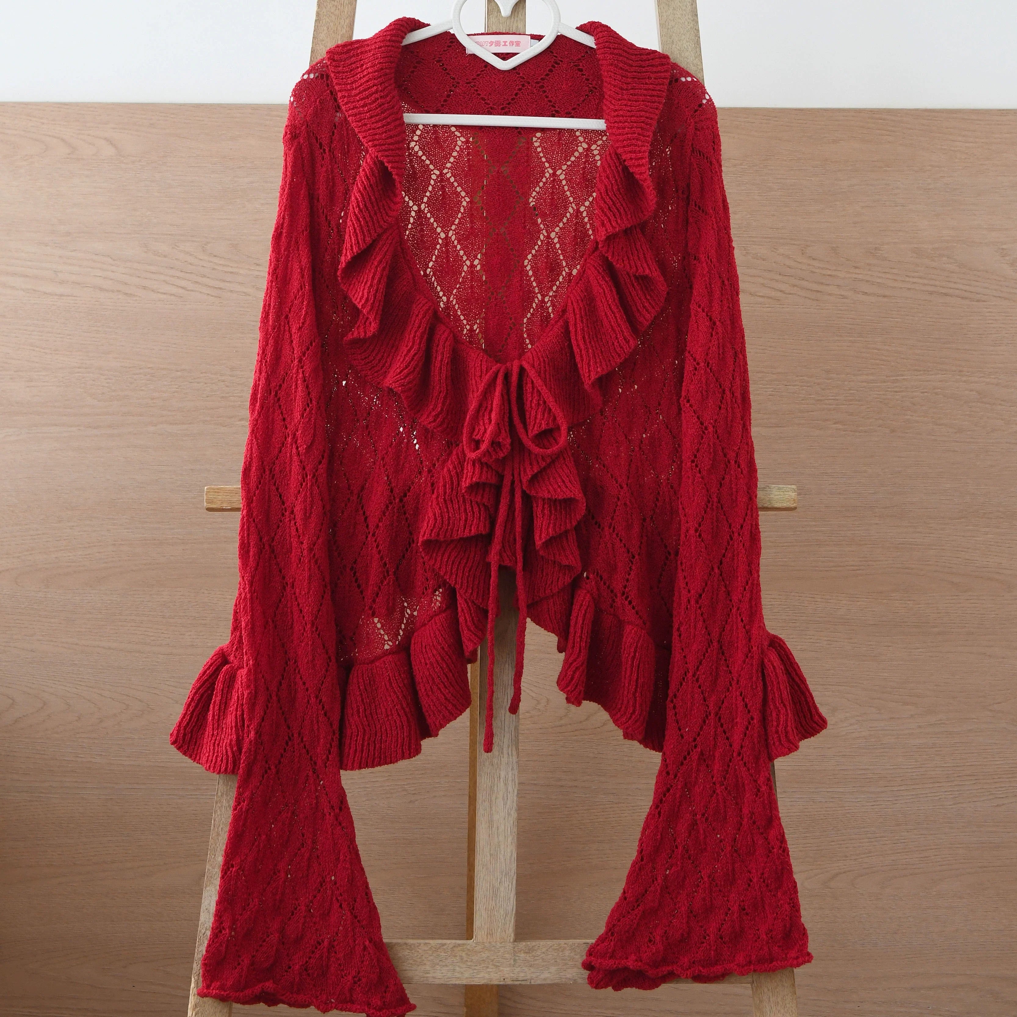 Sunset Bouquet - Elegant Lolita Cardigan, Flounce Hem - image 35