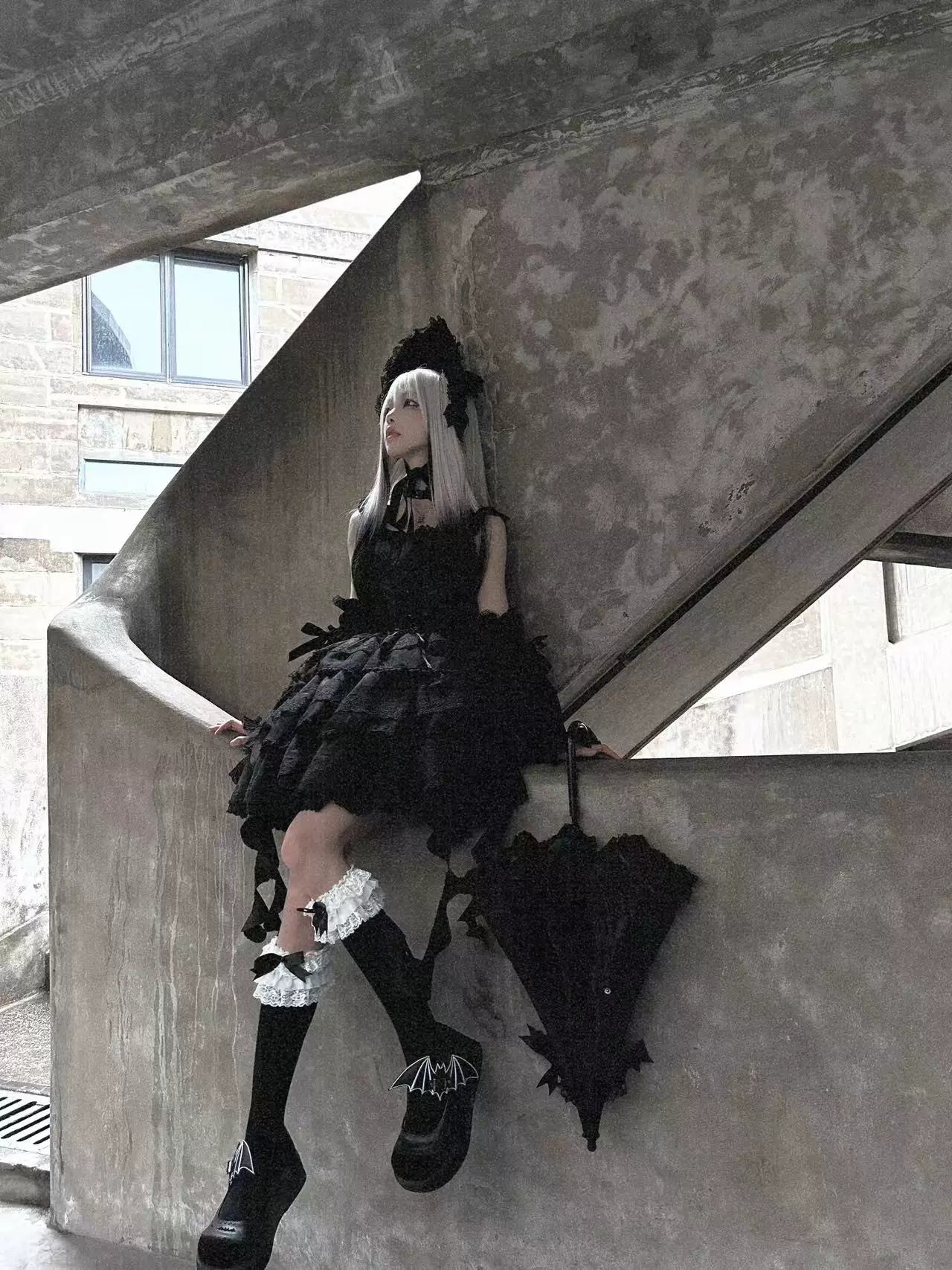 Mori Isle - Solid Gothic Lolita JSK Dress, Embroidered Lace - image 13