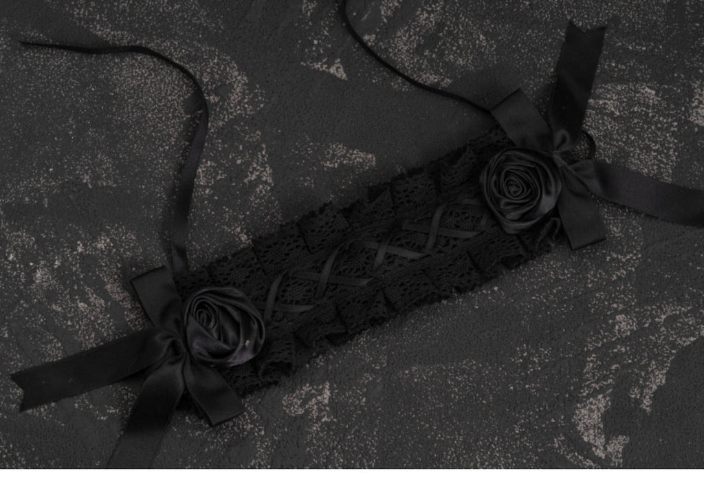 Gothic Handmade Black Rose Hairband - image 8