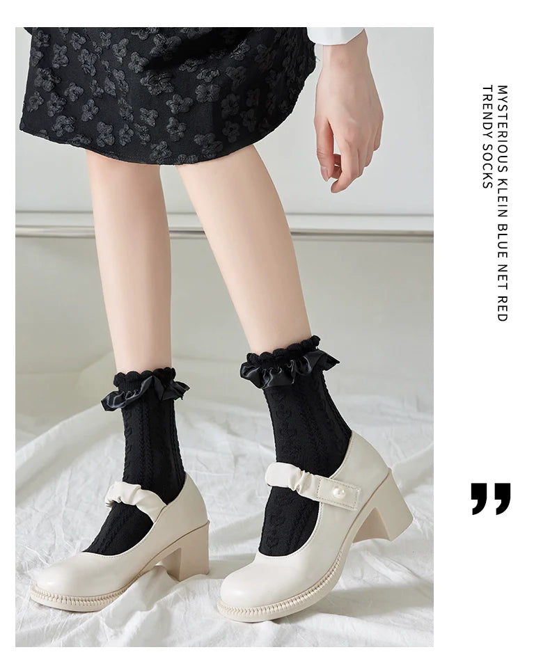 Sweet Lolita Socks Women's Multicolor JK Mid-Calf Socks - image 2
