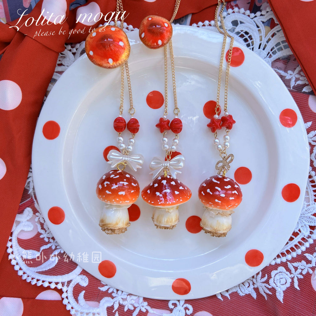 Handcraft Kawaii Lolita Mushroom Necklace - image 2